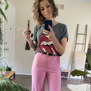 Grey Rolling Stone Band tee with rhinestone detail